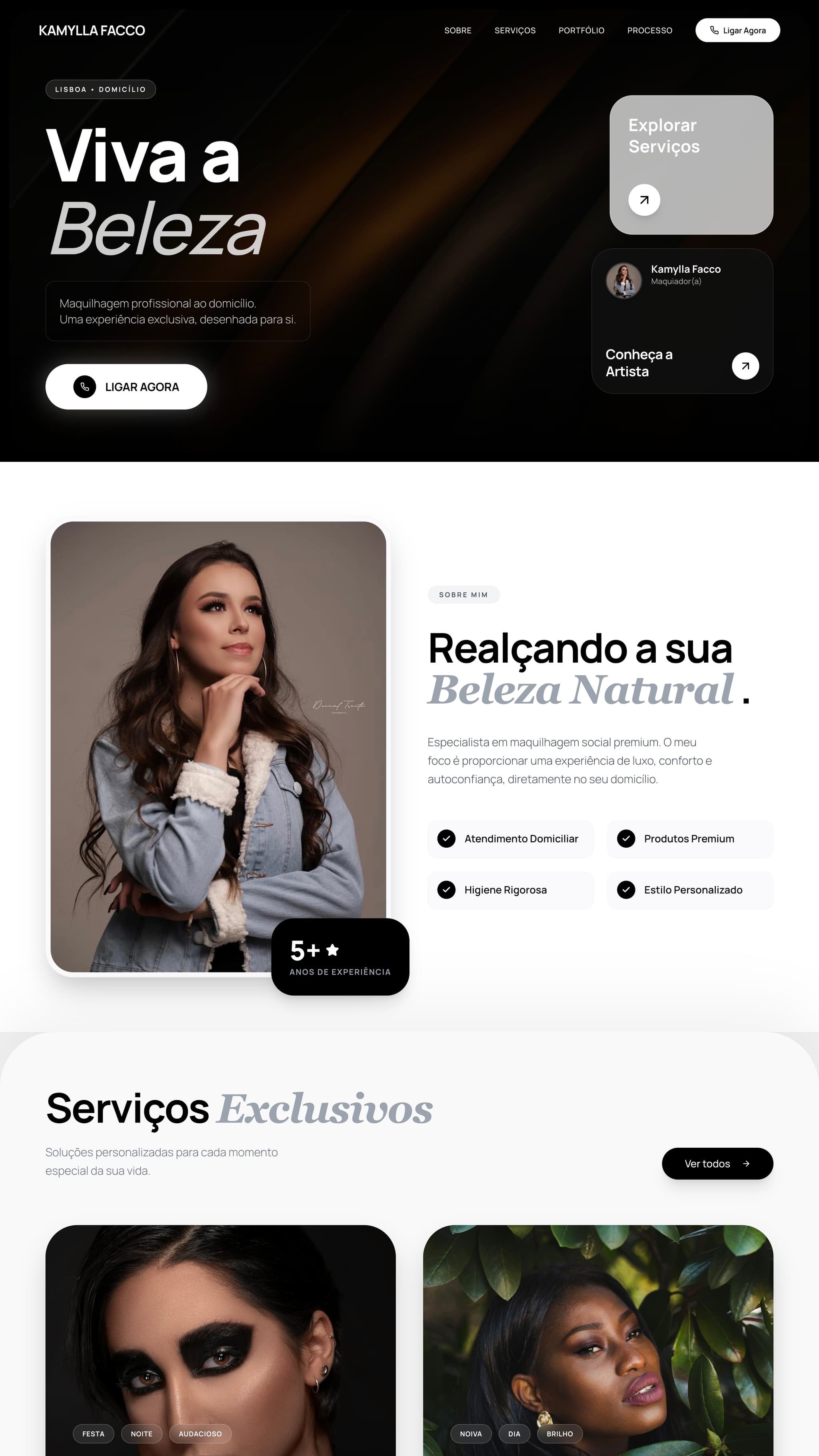 Projeto Kamylla Facco - Website Profissional em Lisboa