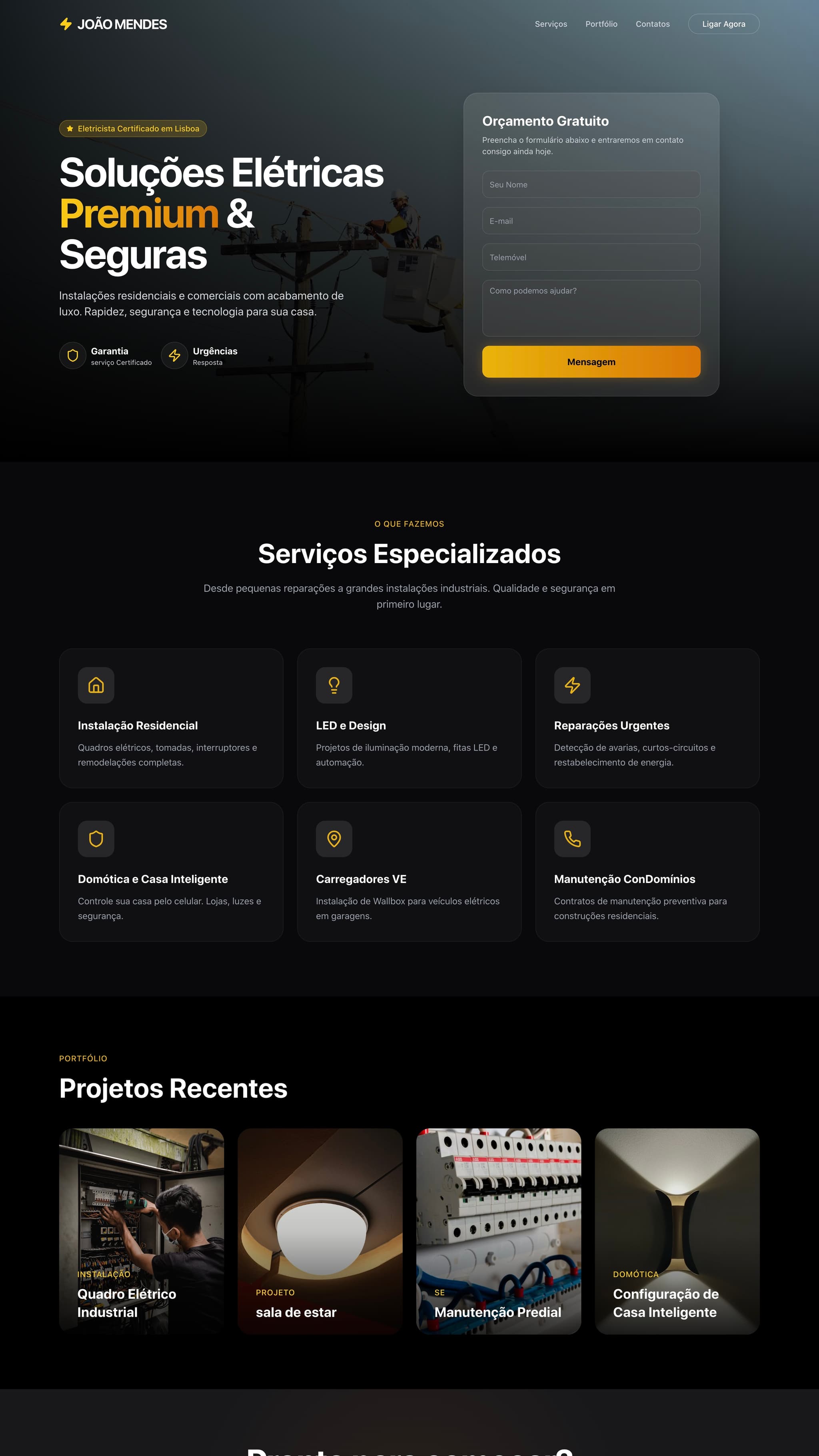 Projeto João Mendes - Website Profissional em Lisboa